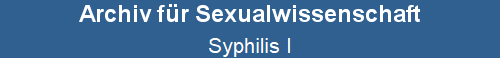 Syphilis I