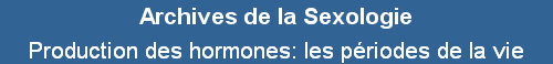 Production des hormones: les p�riodes de la vie