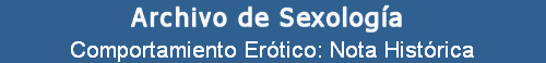 Comportamiento Er�tico: Nota Hist�rica