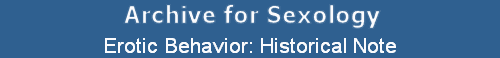 Erotic Behavior: Historical Note